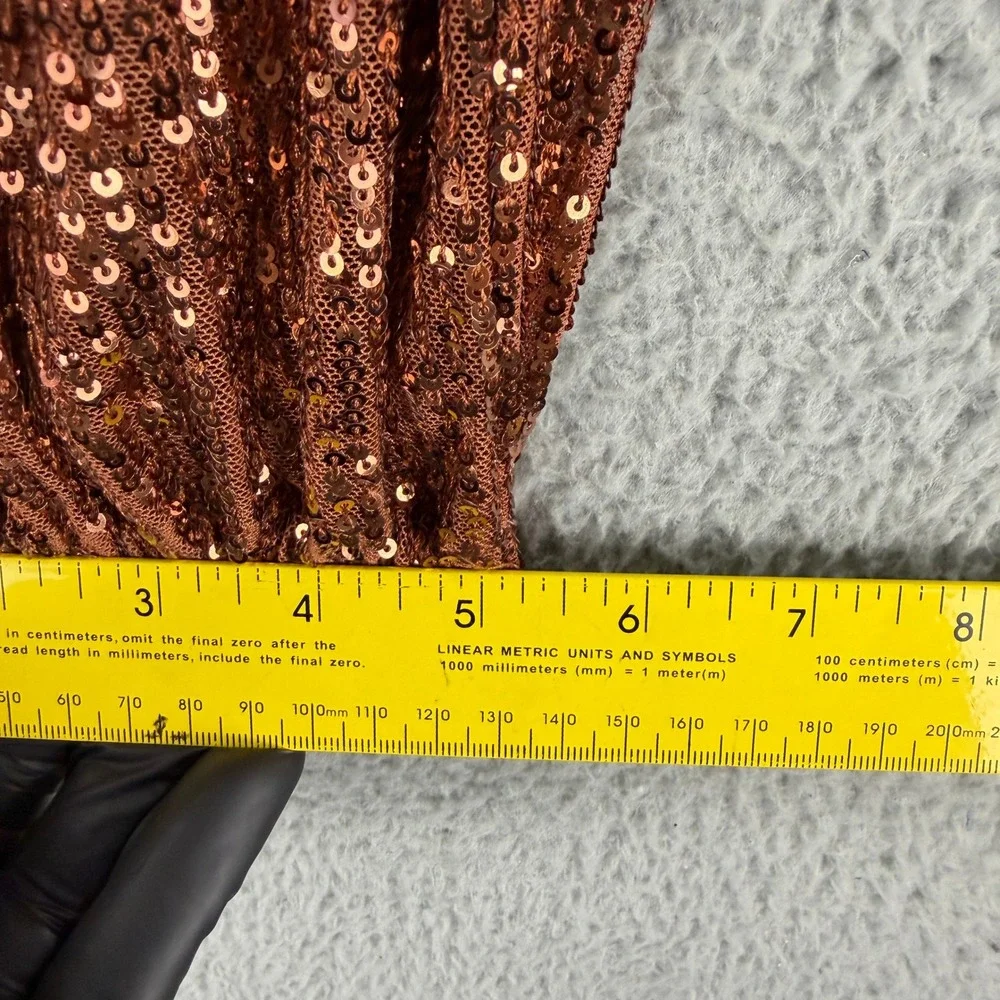 Free People Sequin Jogger Pants Womens Small Brown Copper High Rise Pleated Crop